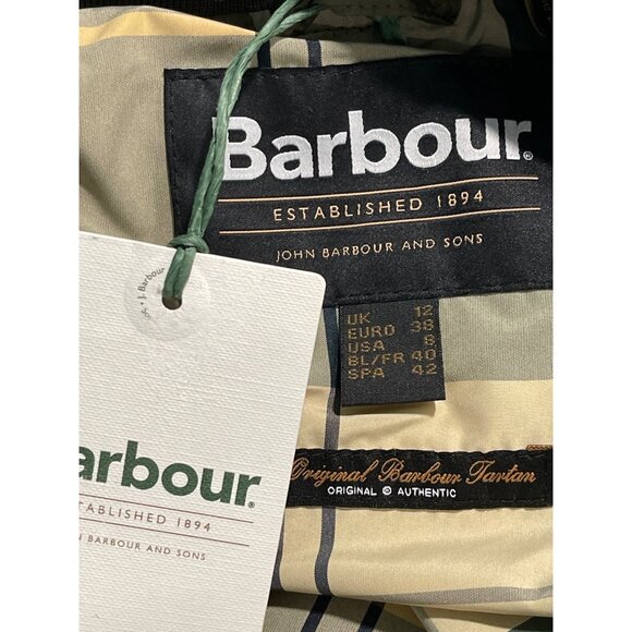 OVERSIZED Barbour $517 Re-Engineered Rhea Quilted Coat Olive Size 8 NEW - Picture 10 of 12